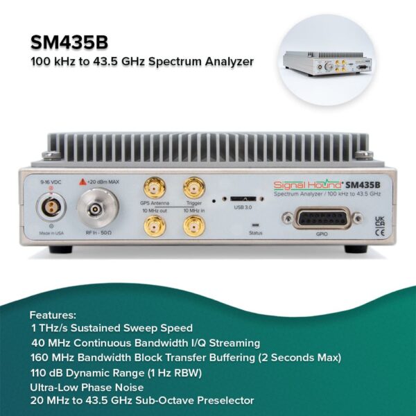 SM435B 43.5GHz Spectrum Analyser with USB3 interface