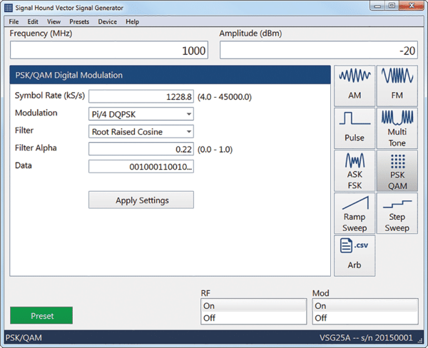 Signal Hound VSG25A Vector Signal Generator